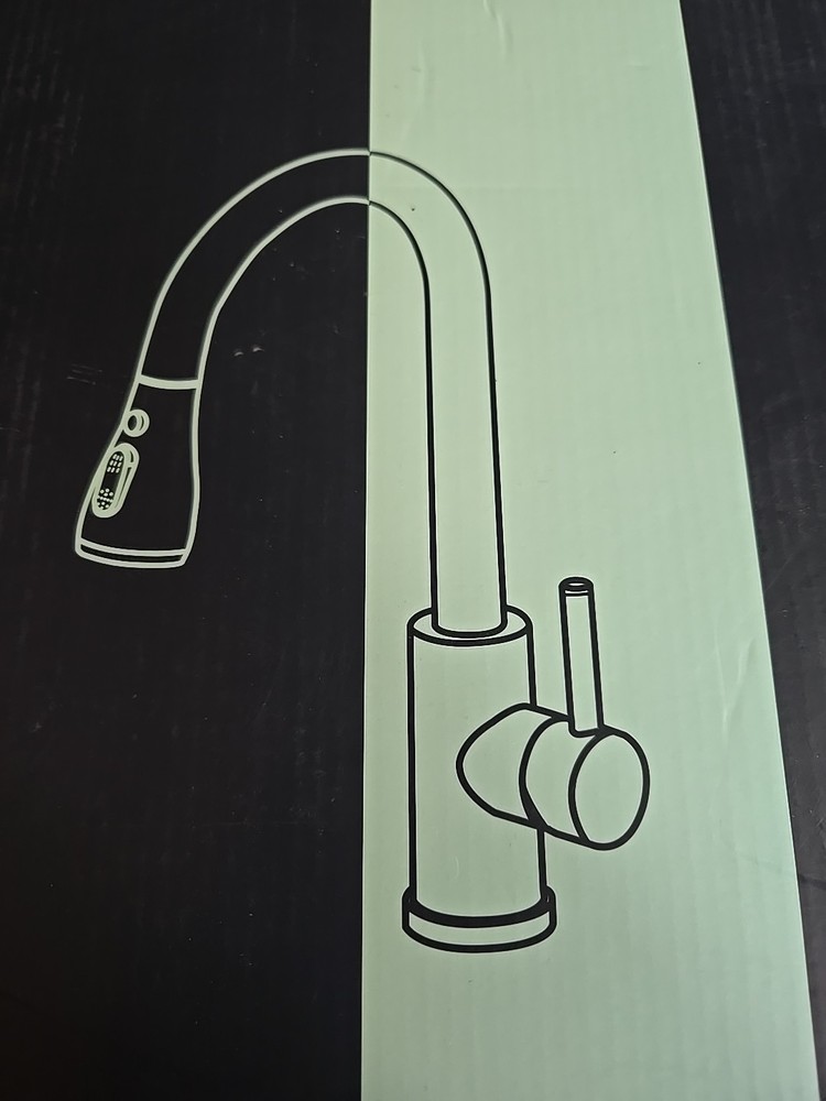 FORIOUS Kitchen Faucet, Spring Kitchen Sink Pull Down Sprayer Black New