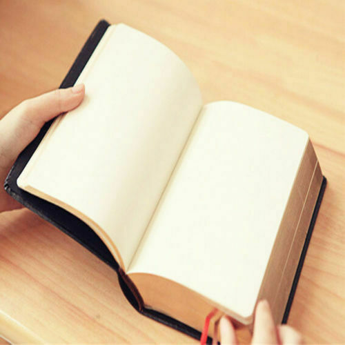 Vintage Thick Blank Paper Notebook Notepad Leather Journal Diary Sketchbook US