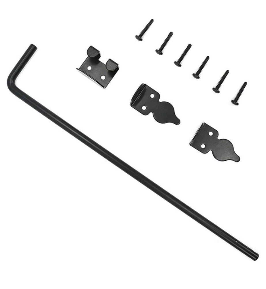 2-Pack!!! 18 Cane Bolt Drop Rod Heavy Duty Gate Hardware Black Solid Steel Gate