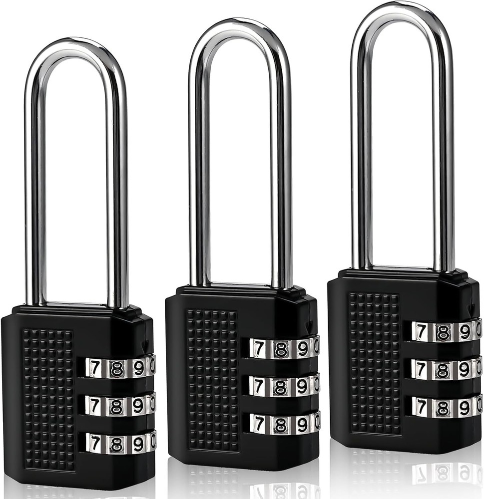 3 Digit Small Combination Locker Lock, 2.2 in Long Shackle Padlock Combination,