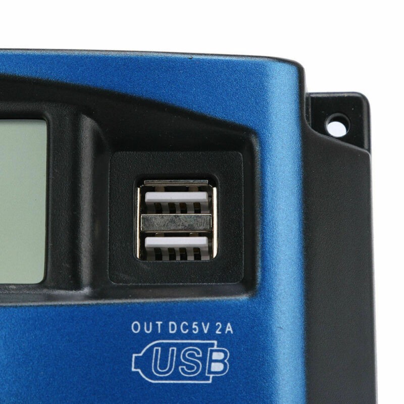 🚀60A Charge Controller Dual USB 12V/24V Auto Focus Solar Panel Regulator MPPT