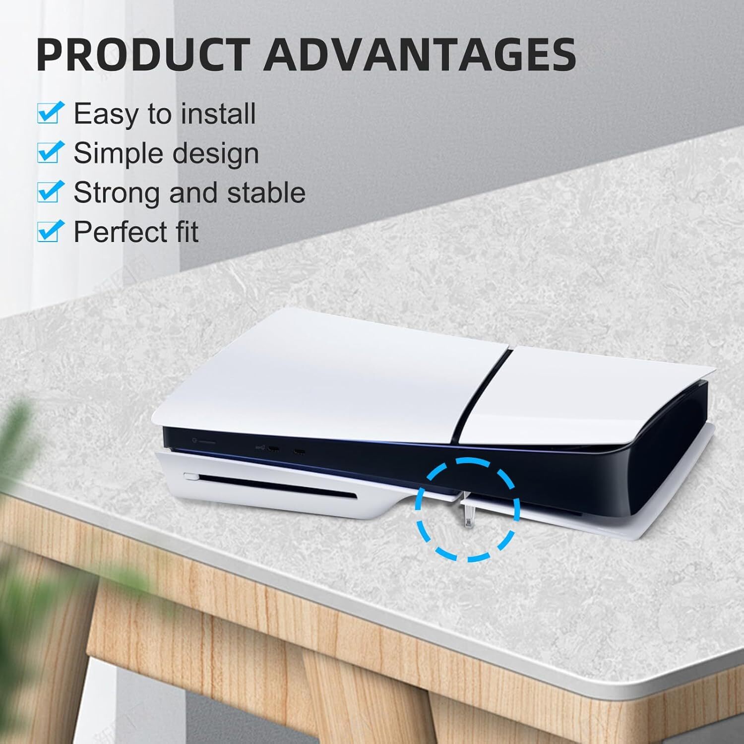 2pcs PlayStation 5 Slim Horizontal Feet Placement Bracket Holder for PS5 Console