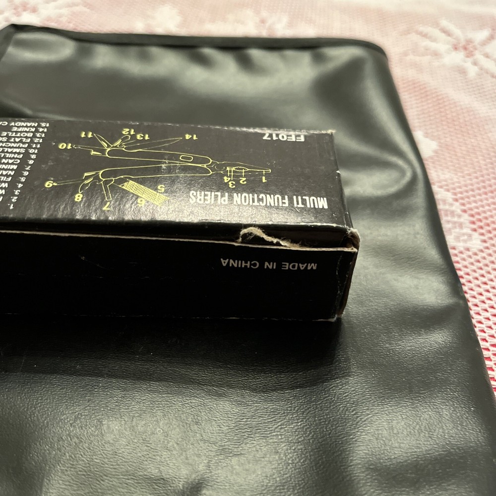 Multi Tool 8 Blade Pocket Knife Red Handle Black Sheath NIB