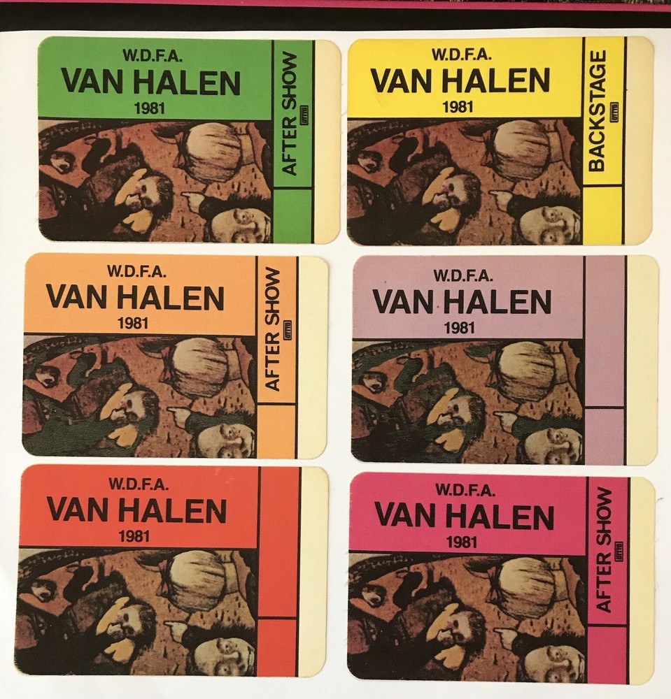 8 VAN HALEN Unused 1981 FAIR WARNING TOUR Backstage Passes