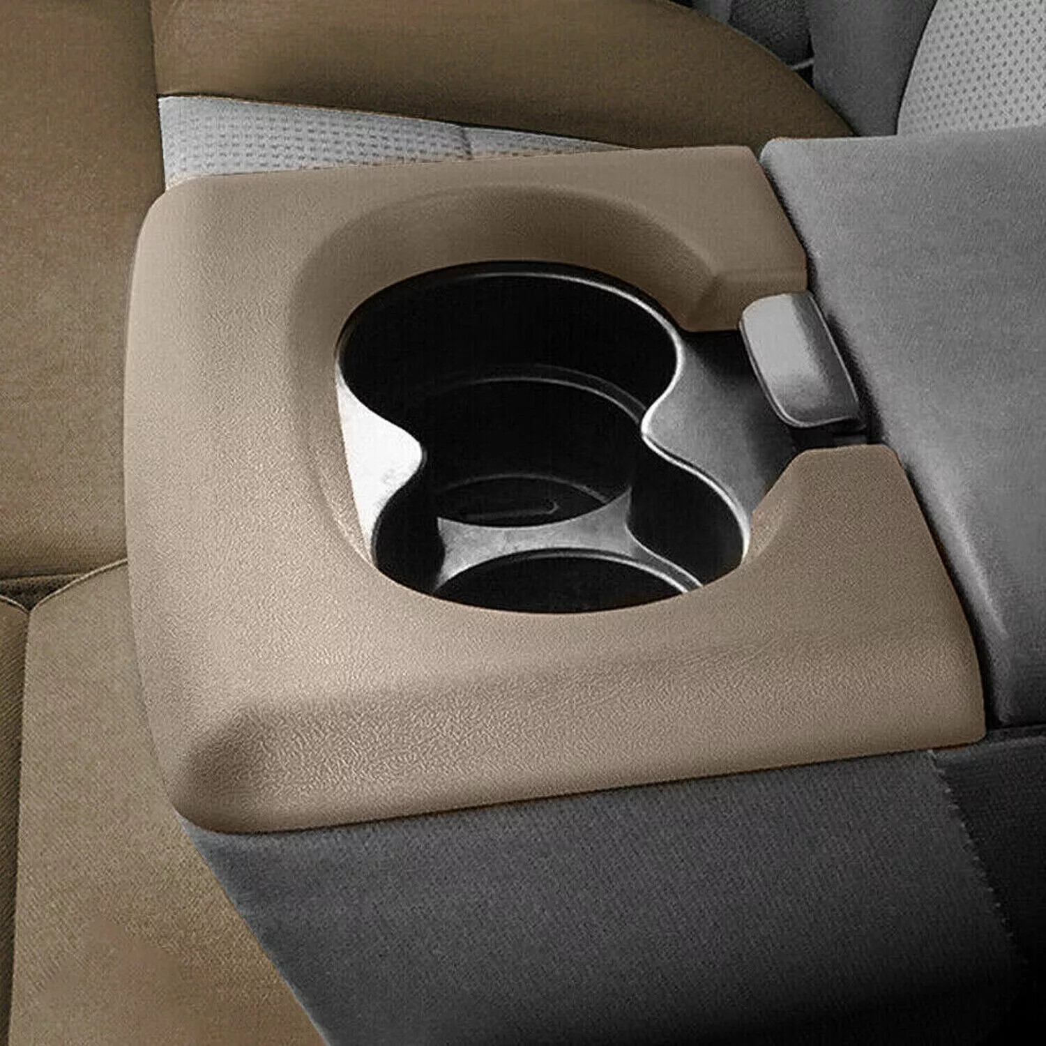 FOR 2004-14 FORD F150 BENCH SEAT CENTER CONSOLE CUP HOLDER ARM REST TRIM PAD TAN