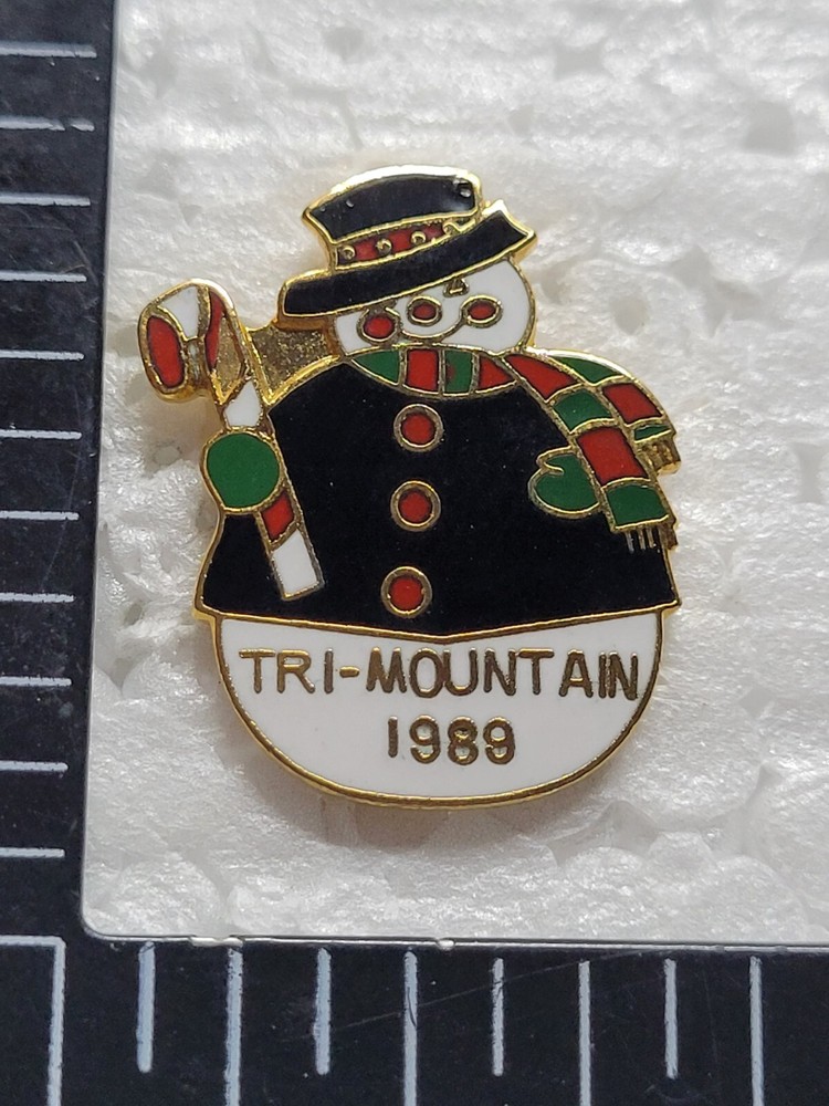TRI-MOUNTAIN 1989 HAT LAPEL PIN PIN BACK USED (R1807)