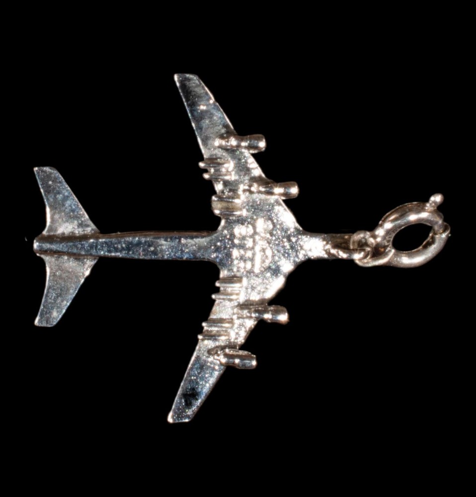 Sterling Silver Airplane Pendant Charm by WELLS