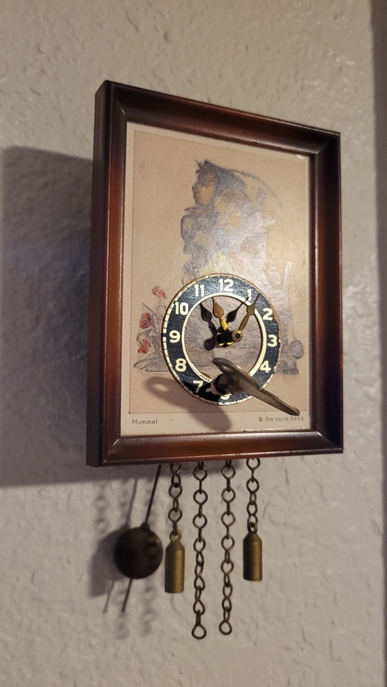 Hummel Mini Pendulum Clock West Germany Box Key Pendulum Vintage Working