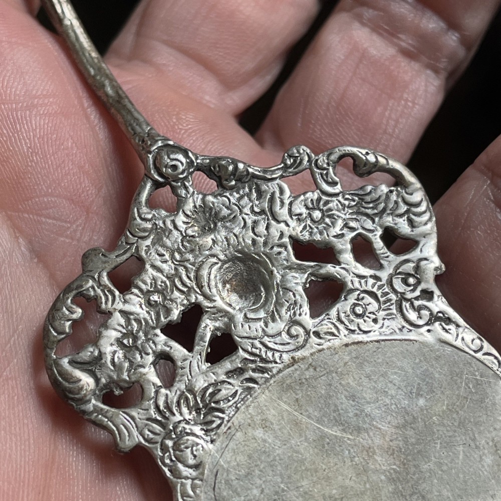 Antique Cake or Pie Server Marked 835CB Silver Germany Rose Handle 7.5”