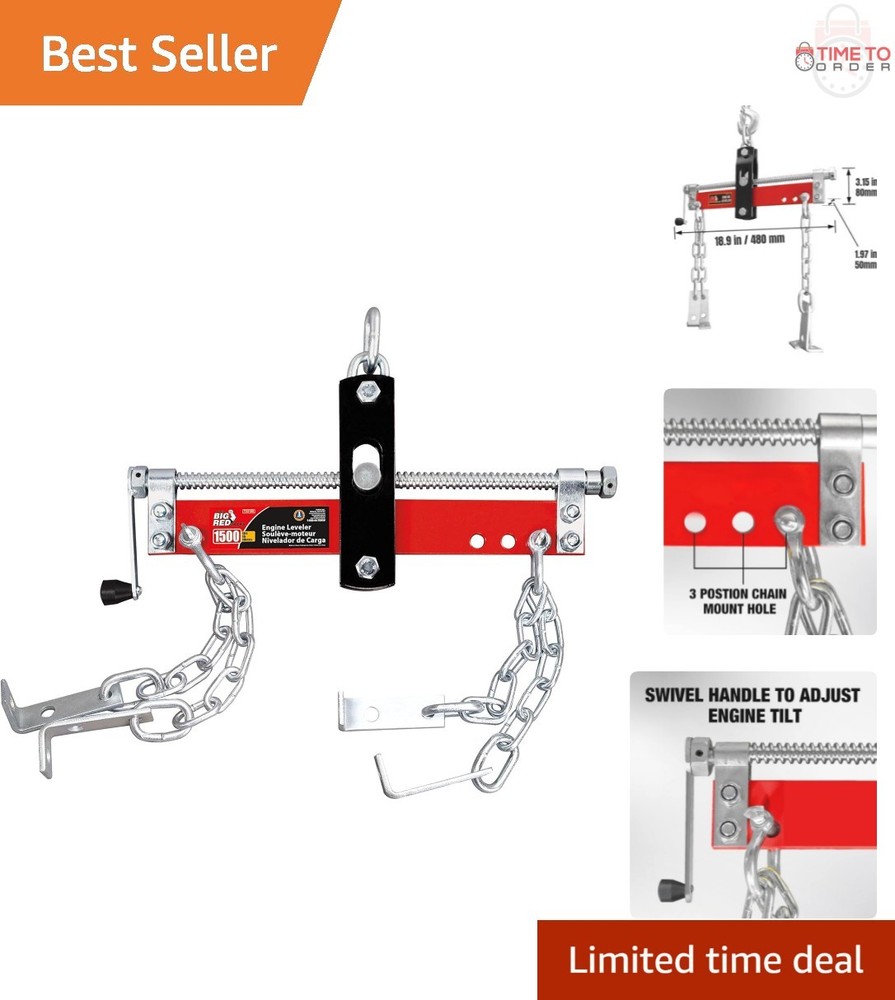 Engine Leveler Steel 3/4 Ton Adjustable Handle Garage Workshop Agriculture