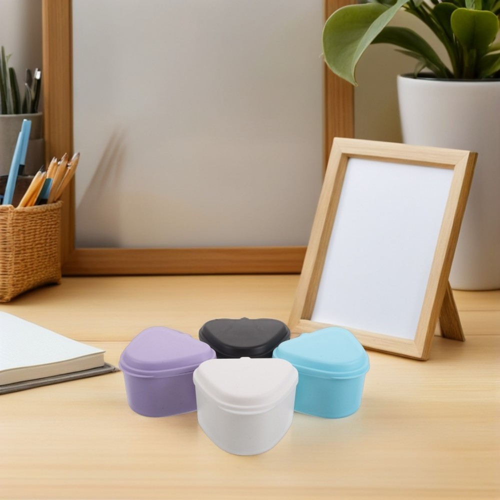 4 Pcs Retainer Portable Cleaning Case Denture Storage Box Compact Plastic