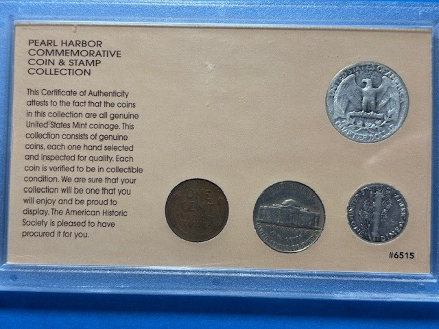 PEARL HARBOR COMMEMORATIVE COINS & STAMP COLLECTION