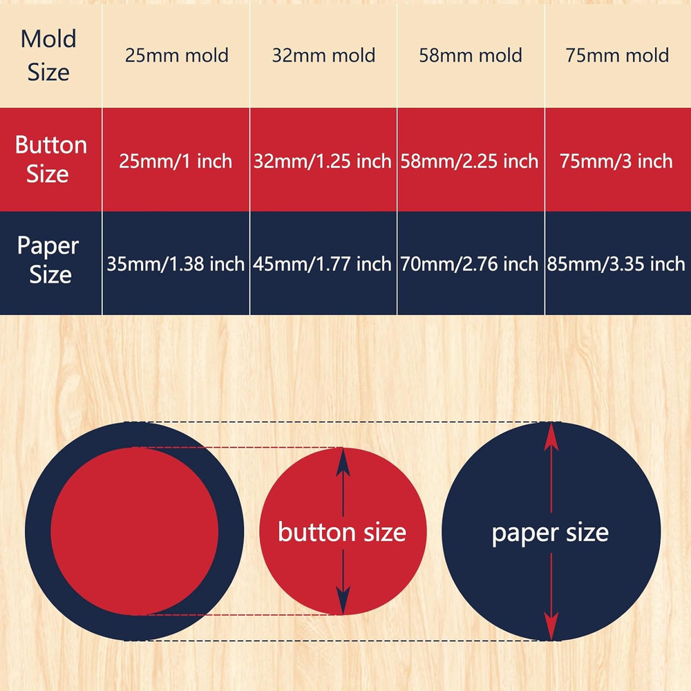 58mm Button Maker Mold - Replaceable Metal for DIY Press Machine