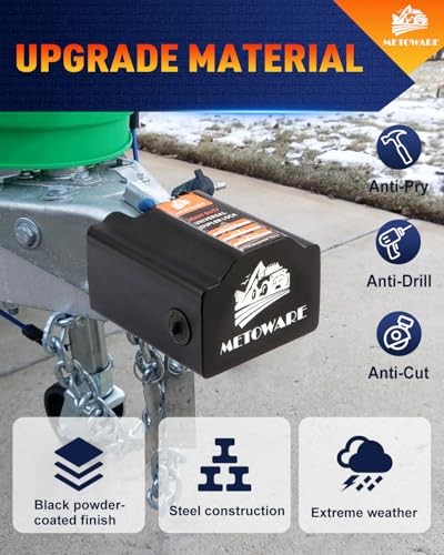 Universal Trailer Coupler Lock with Fixed Slider - Heavy Duty Anti-Theft Lock