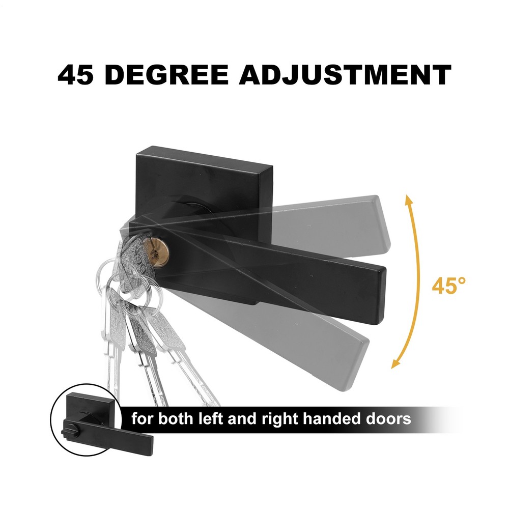 15 Pcak Square Door Handle Lever Locks Passage Privacy Entry Matte Black