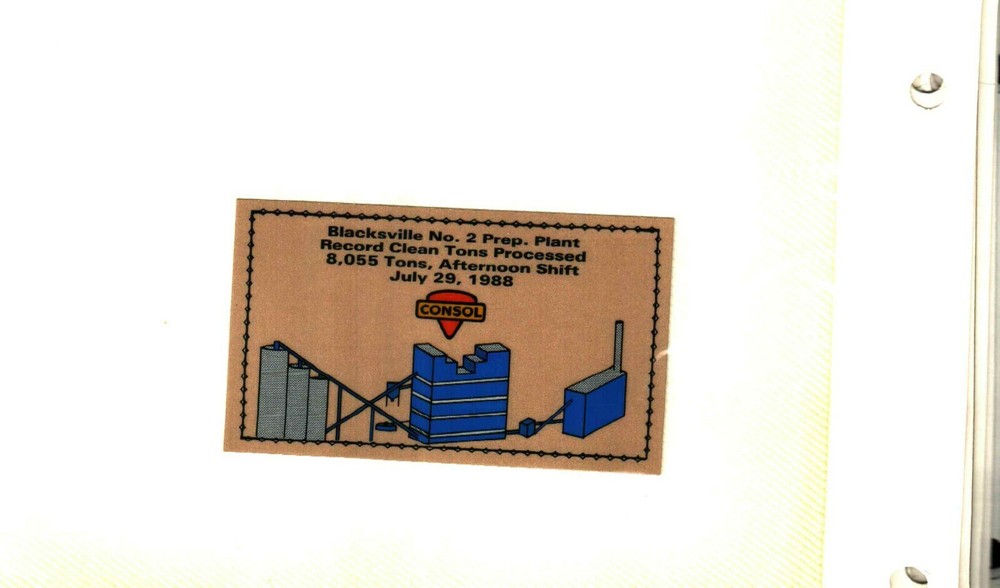 NICE BLACKSVILLE 2 CONSOL COAL CO. COAL MINING STICKER # 451