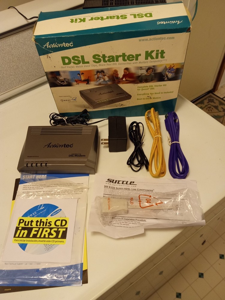 Actiontec DSL Starter Kit Modem Model # GT701R Not Tested