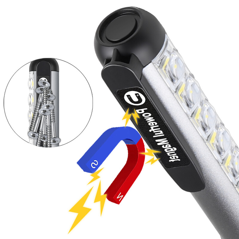 Mini LED Magnetic Rechargeable Penlight COB Flashlights Work Light Pocket Light