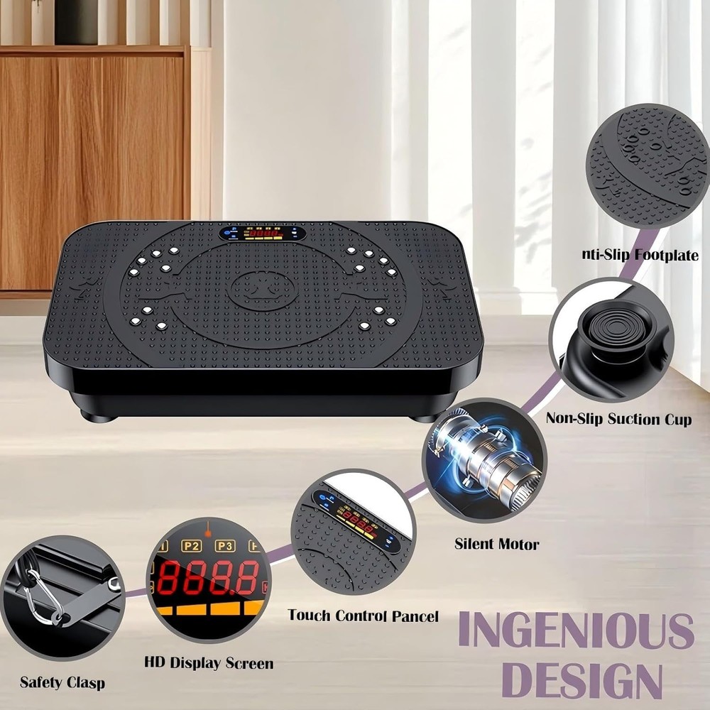 Vibration Plate Exercise Machine -Full Body Shaker with Auto Mode, Acupressure M