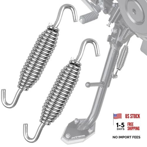 2 Pack Kickstand Spring, OEM 49725-07 Replacement, Motorcycle 2PCS-Silver