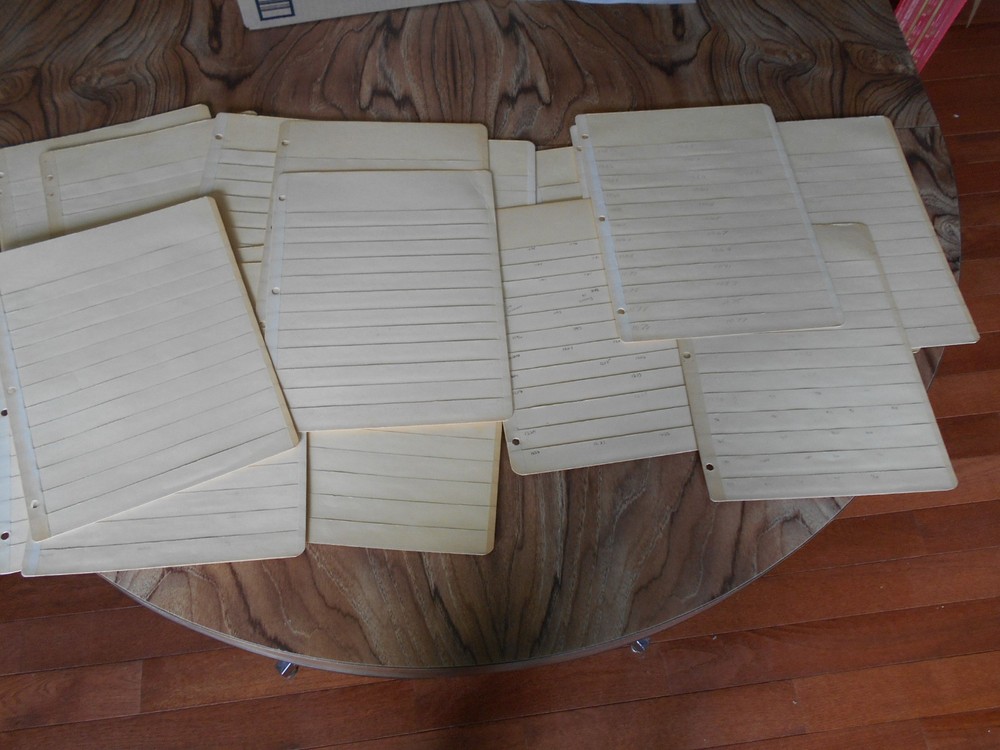 20 MANILA STAMP STOCK PAGES - 3 RING/ 12 ROWS - USED