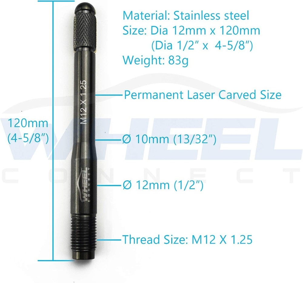 Wheel Alignment Pin, M12X1.25, Wheel Hanger, Rim Stud Pilot Pin,Guide Studs. ...