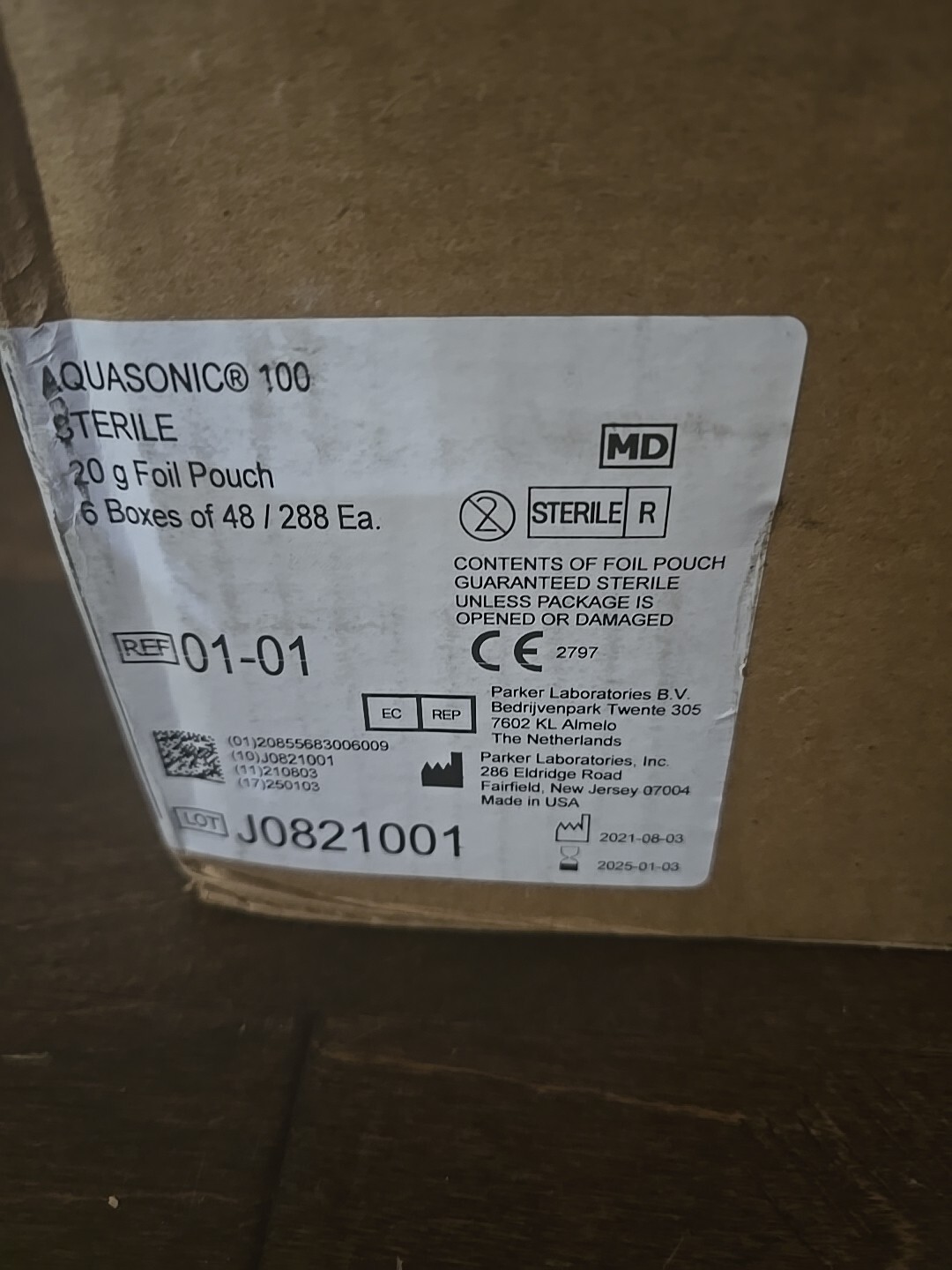 Aquasonic 100 Ultrasound Gel - 20 Gram Sterile Packets - Box of 288