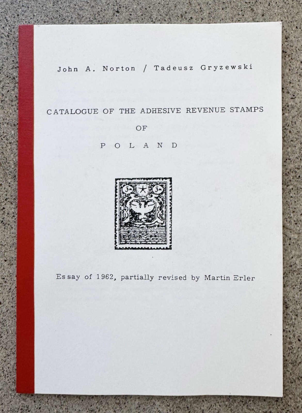 Catalogue Adhesive Revenue Stamps Poland Norton Gryzewski Erler 1993