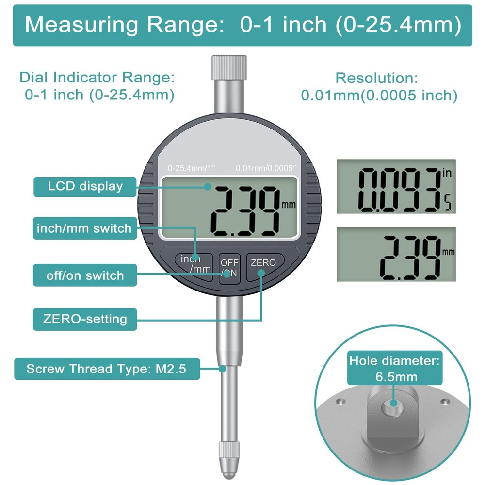 HDLNKAK Table Saw Digital Dial Indicator Gauge