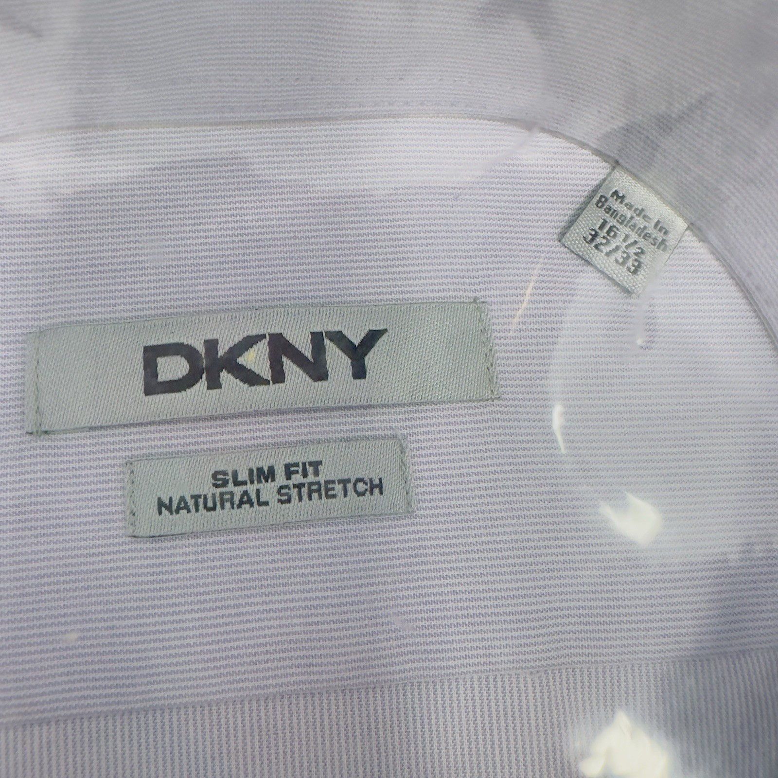 DKNY Men's Button Dress Shirt size Large 16.5 - 32/33 Slim Fit Active Stretch