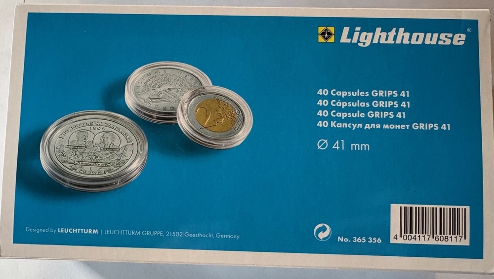 40 Lighthouse 41mm coin capsules for silver Eagles
