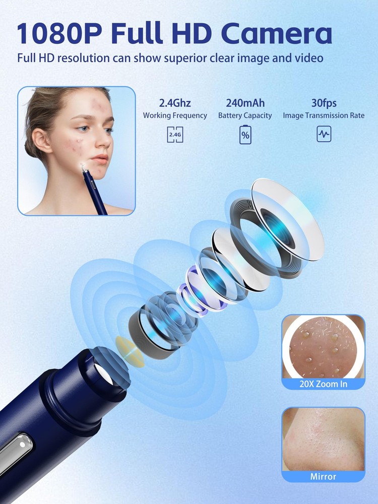 Visual Blackhead Remover Tools with CameraPimple Popper Extractor Tool Kit wi...