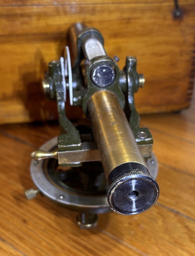 Vintage Sears Craftsman Surveying Transit Bubble Level Brass Scope Wooden Box