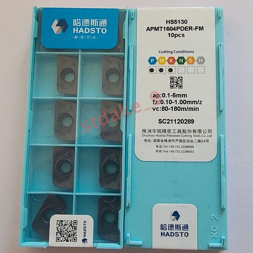 100pcs APMT1604PDER-FM HS5130 HADSTO Tools CNC blade Carbide Inserts Original