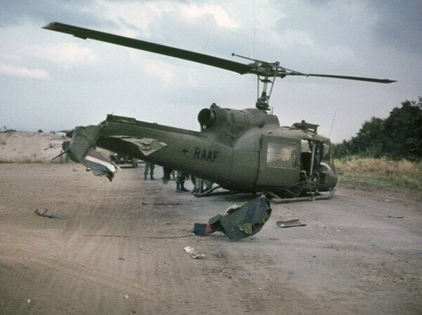 Vietnam War Photos -- Crashed UH-1 Huey