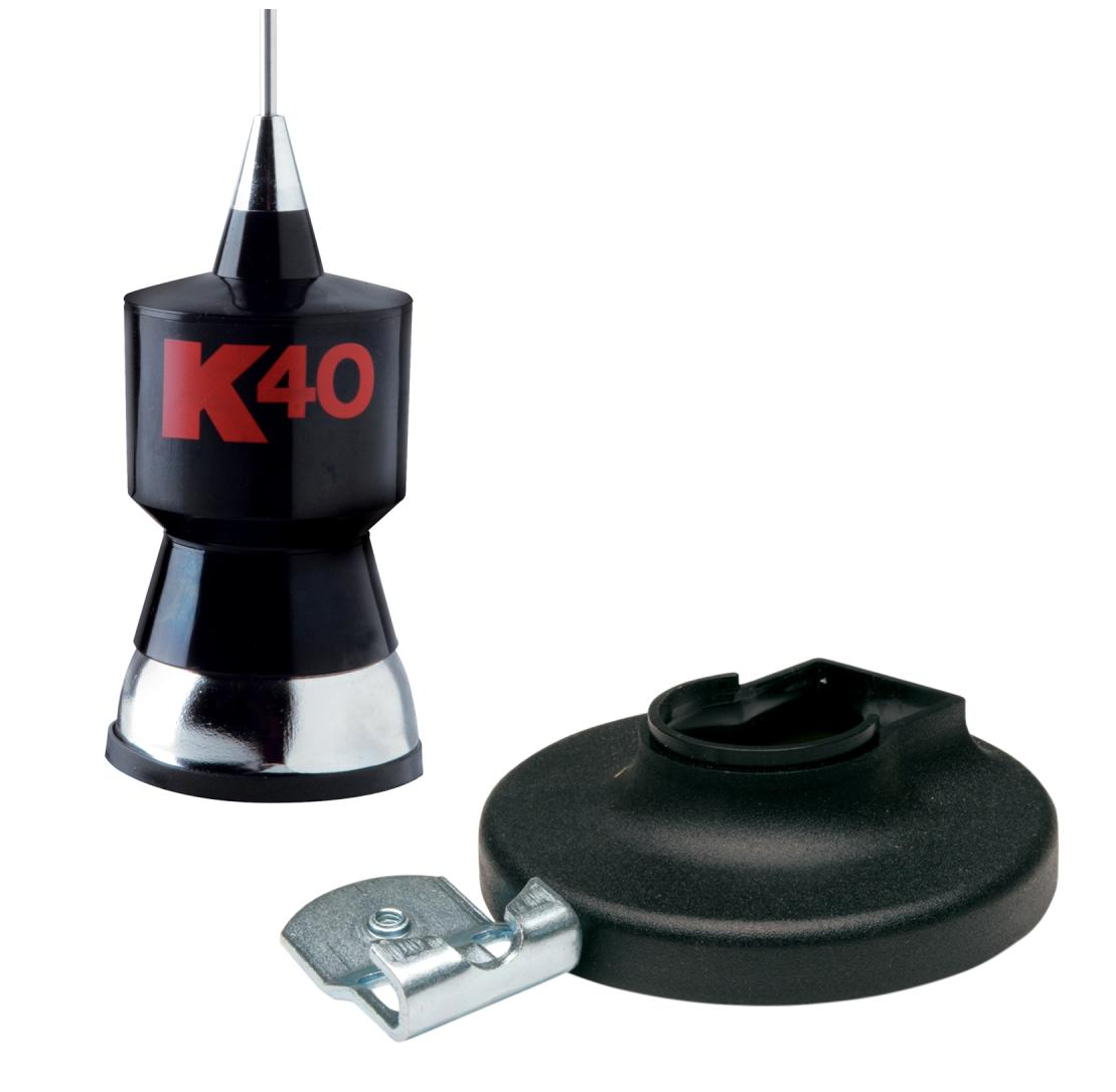 K40 CB Antenna Magnet Mount Kit, 57.25" Stainless Steel Whip, 18' RG-58A/U Coax