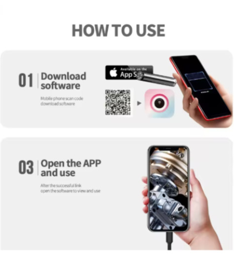 6LED USB Snake Endoscope Borescope HD Inspection Camera Scope For Android Type C