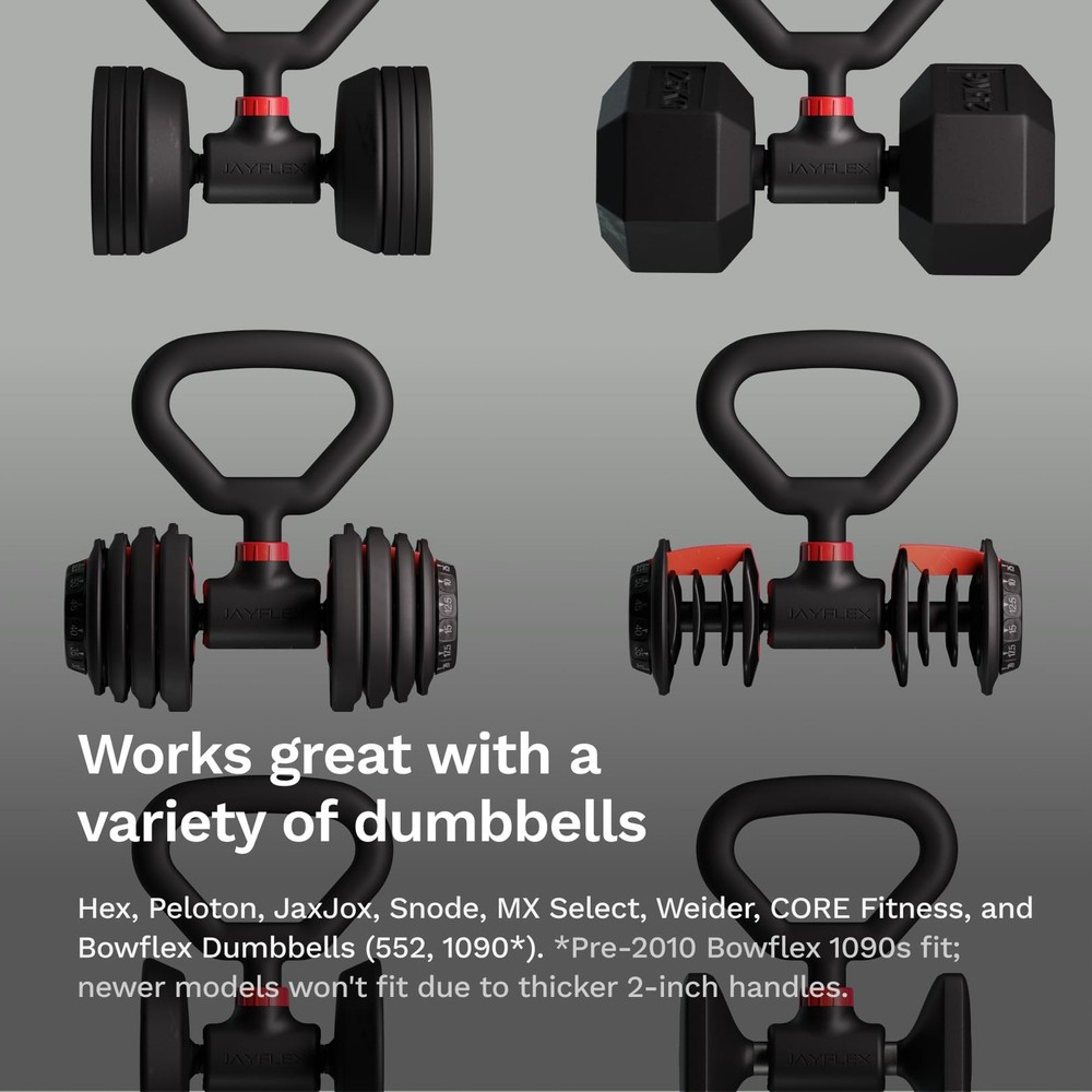 Hyperbell Rotating Kettlebell Grip for Dumbbells - Adjustable Weight Dumbbell...