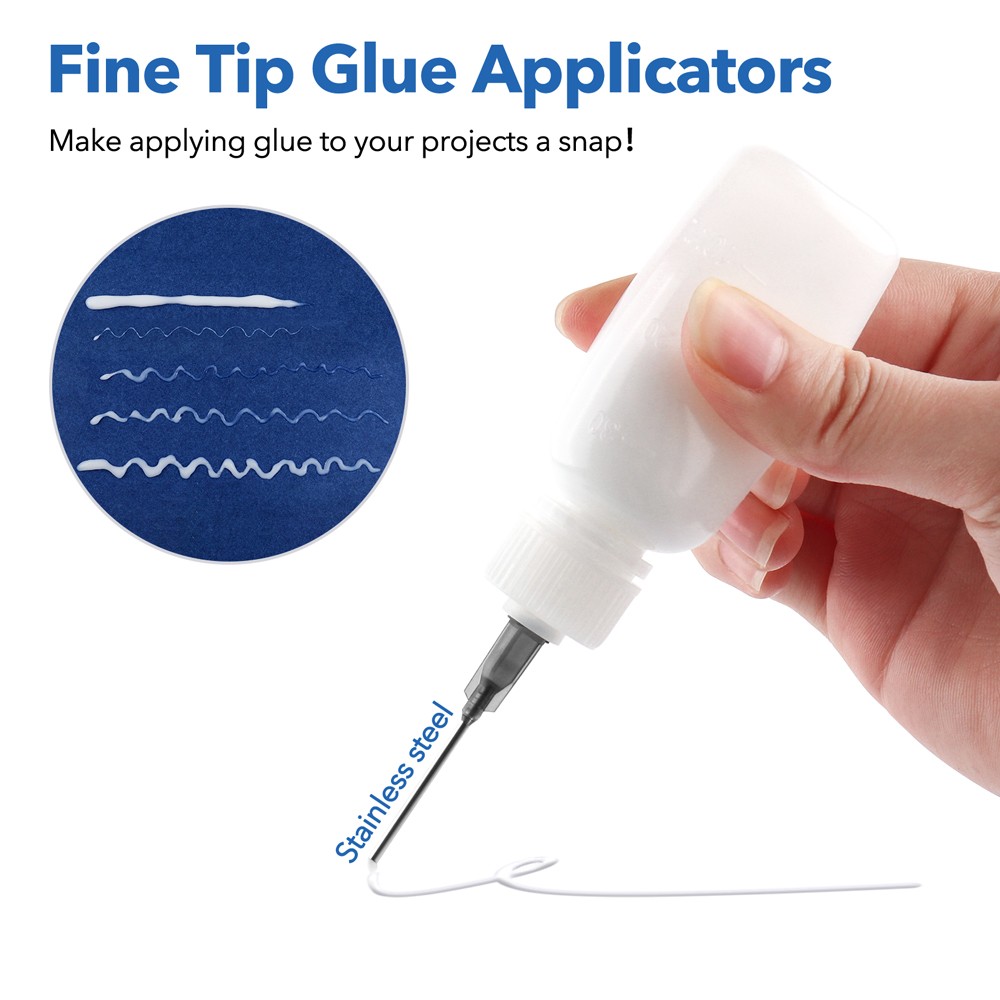 24pcs/Pack Empty Plastic Squeezable Dropper Bottles Fine Tip Glue Applicator Set