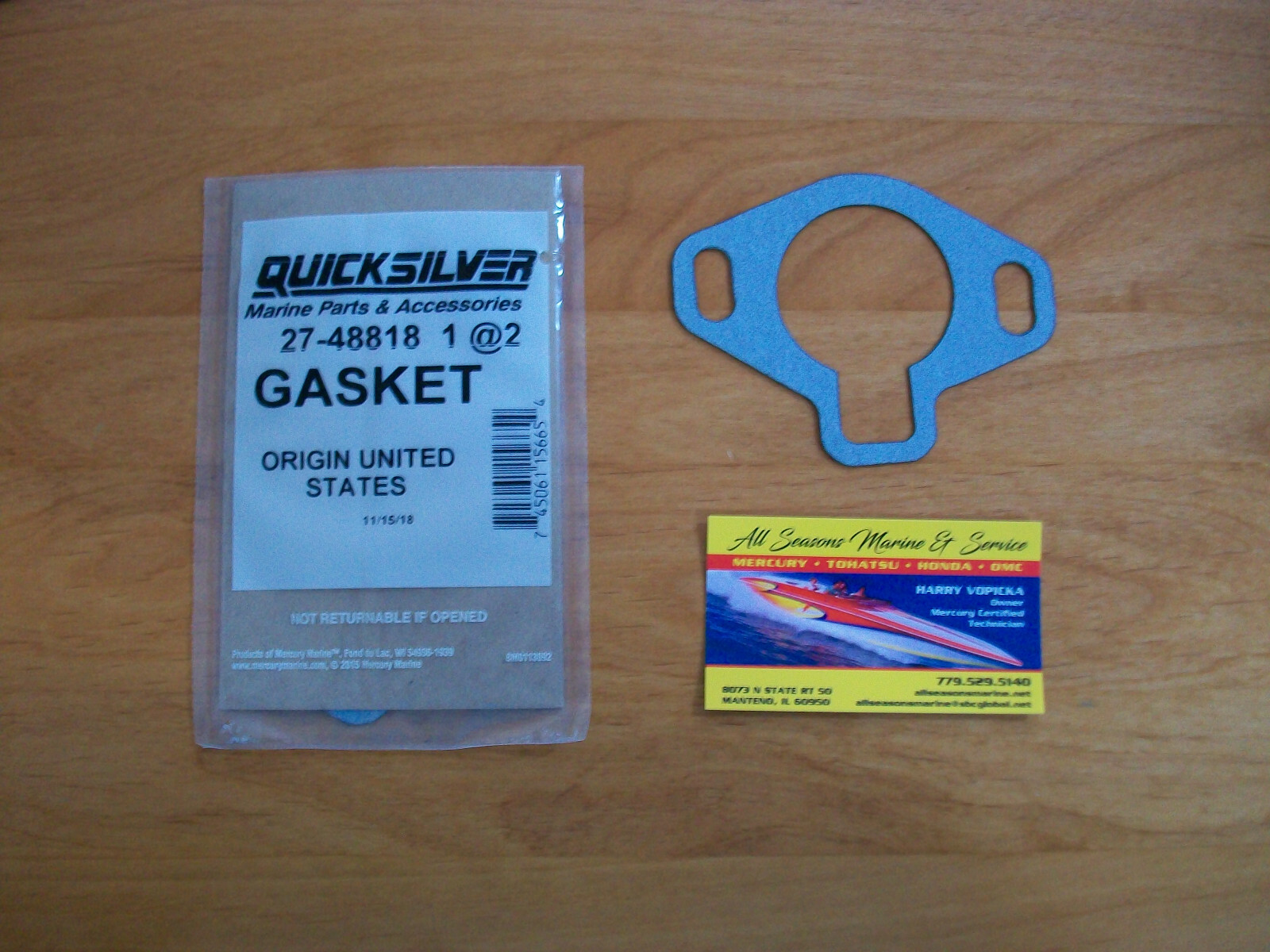 MERCURY / MERCRUISER THERMOSTAT COVER GASKET OEM 27-48818 1