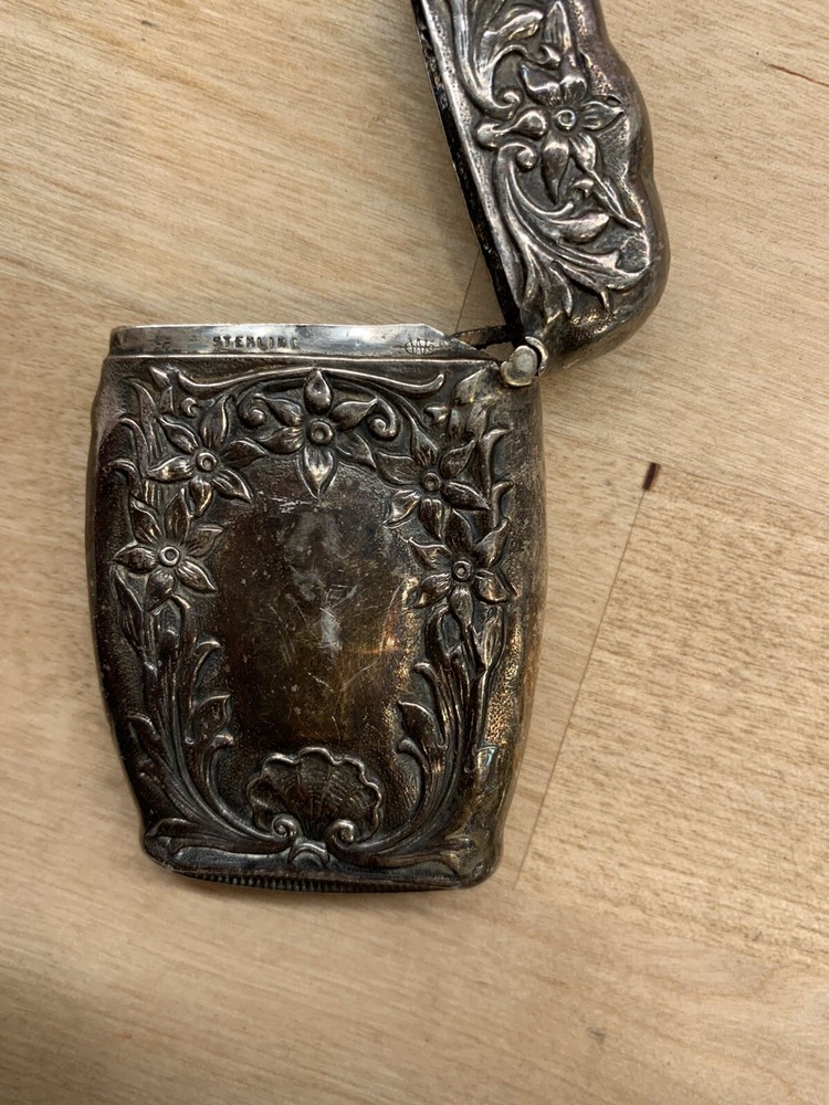 antique victorian STERLING MATCH HOLDER