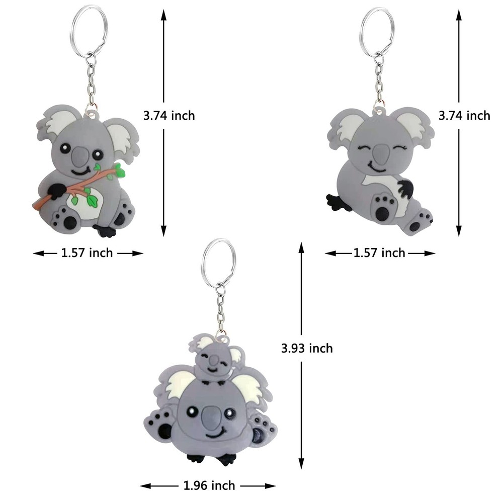 24 Pcs Koala Keychains, Koala Backpack Keyrings, Koala Gift Keychains for Koa...
