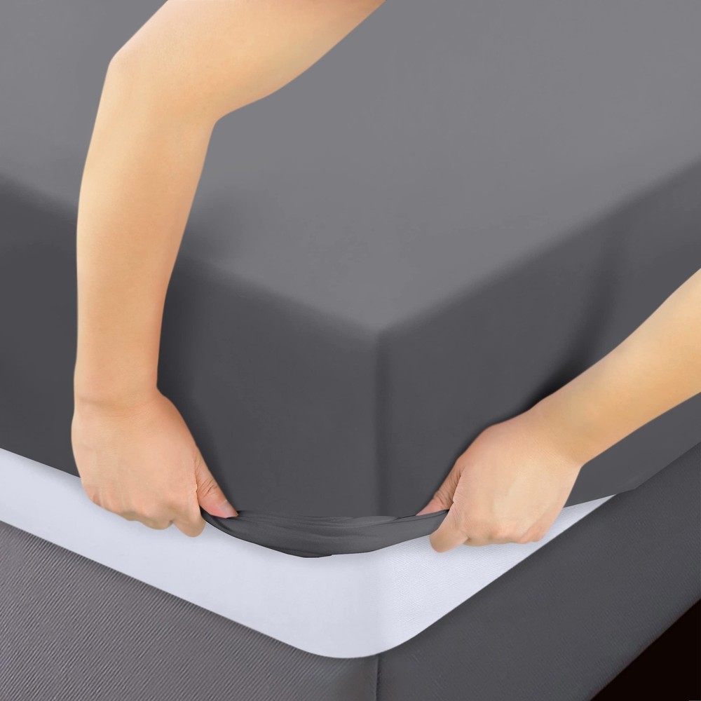 Utopia Bedding King Fitted Sheets - Bulk Pack of 2 Bottom Sheets - Soft Brush...