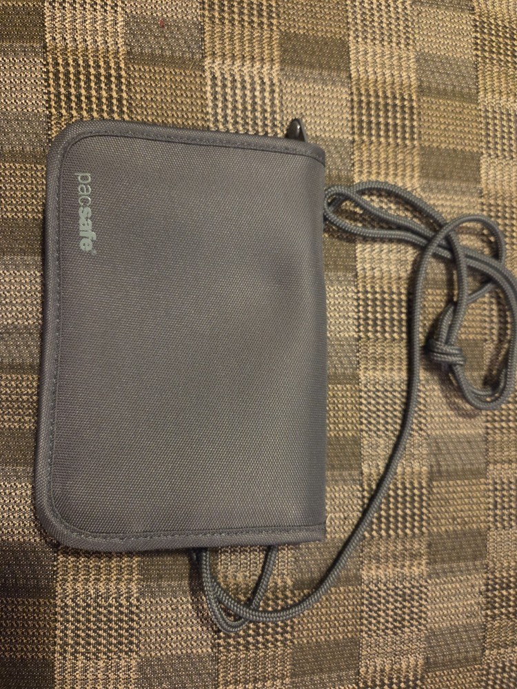 Pacsafe® RFIDsafe™ RFID blocking compact travel organizer, gray (orange inside)