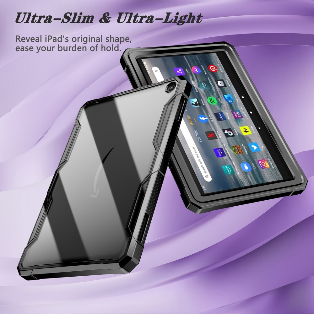 For 2024/2020 Amazon Fire HD 8 8 inch Tablet Case with Built-in Screen Protector