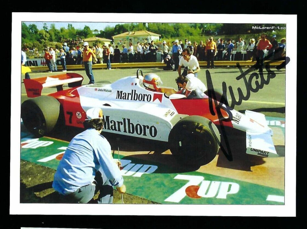 John Watson signed postcard British Formula One Driver
