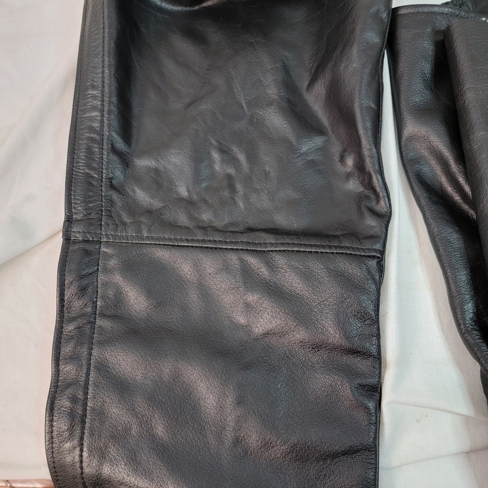 MOTORCYCLE LEATHER CHAPS UNIK Mens Size L Pre Owned