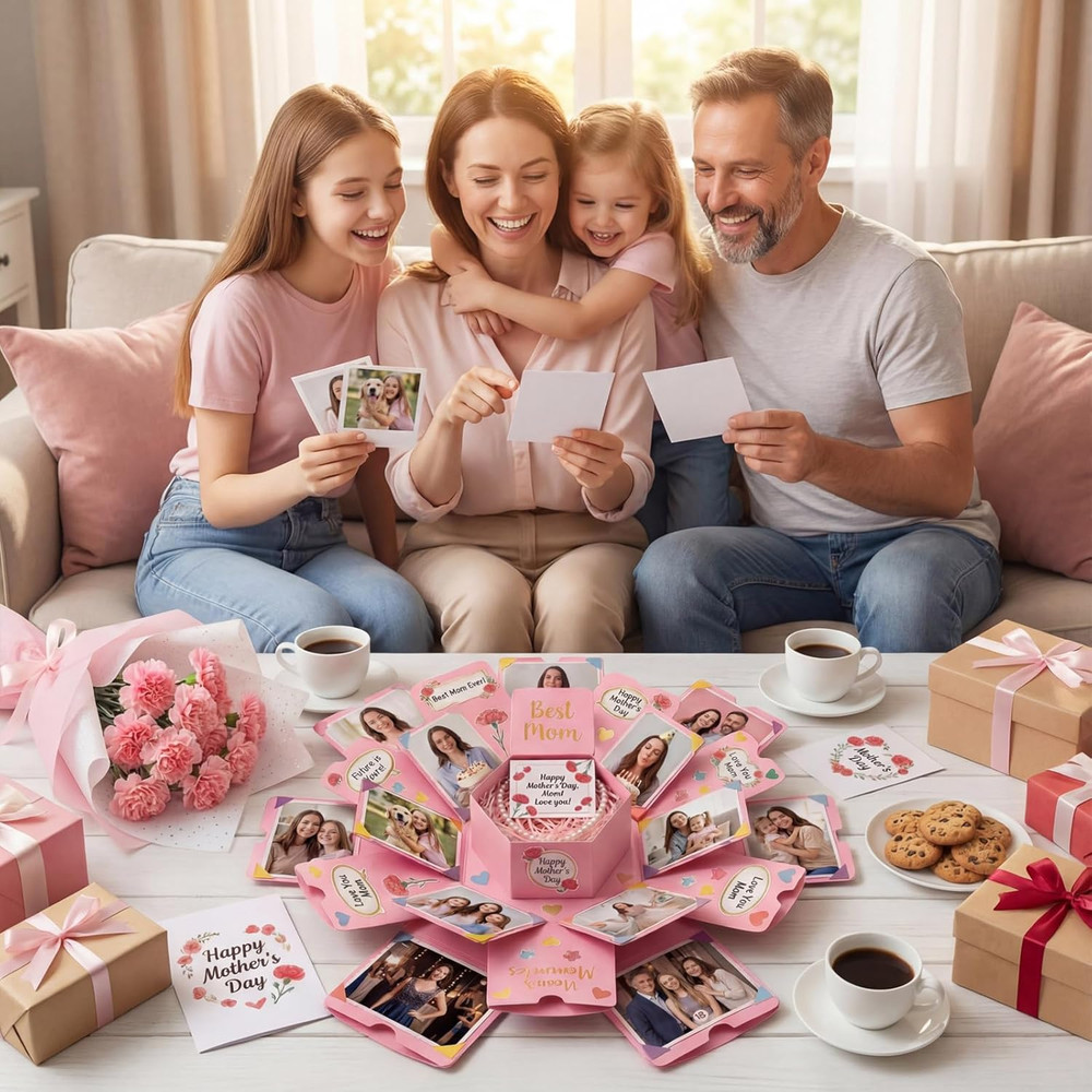 Explosion Gift Box, Pink Explosion Gift Box Set with Scrapbooking Accessories Cr