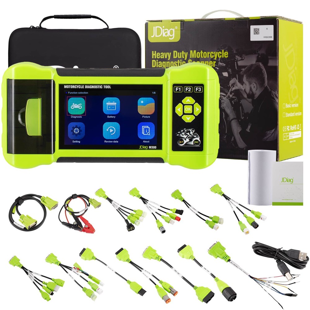 JDiag M300 Motorcycle Diagnostic OBD2 Scanner Full Version Dual System Testing
