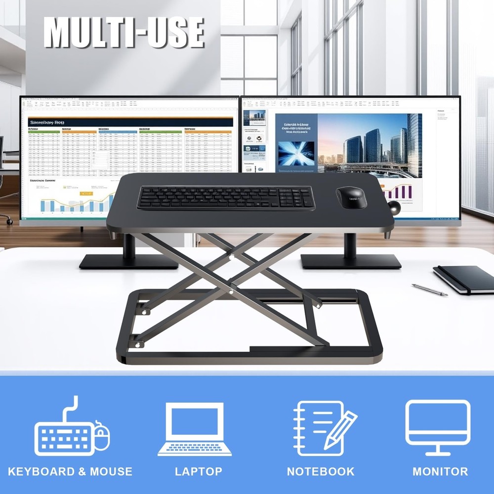 Keyboard Riser for Desk- 23.6’‘ Height Adjustable Standing Desk Conv